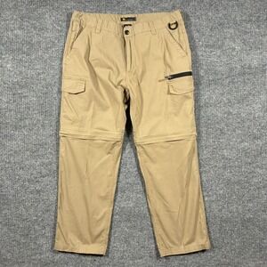 B.C. Clothing Mens Convertible‎ Cargo Pants Size XLx30 Tan Zip Off Outdoor